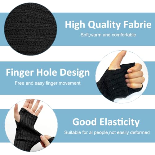 PALAY® Arm Warmers for Women Long Fingerless Gloves Winter Knitted Y2K Arm Sleeves for Teen Girls Fashion Half Finger Hand Wrist Warmer Daily Party Hip Hop Black 3PCS PALAY® Arm Warmers for Women Long Fingerless Gloves Winter Knitted Y2K Arm Sleeves for Teen Girls Fashion Half Finger Hand Wrist Warmer Daily Party Hip Hop Black 3PCS
